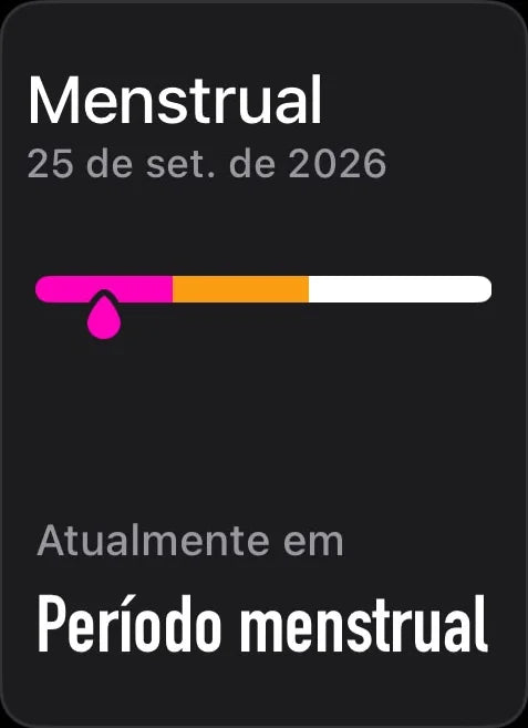 Ciclo menstrual no app QBand